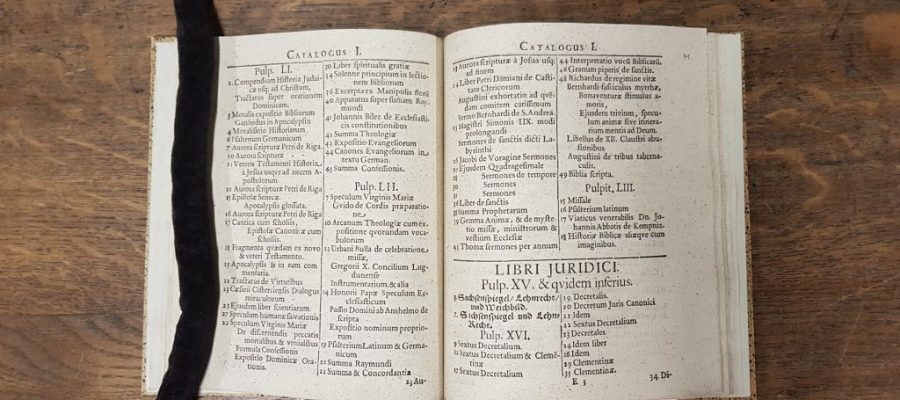 Auflistung der juristischen Handschriften in lateinischer Sprache