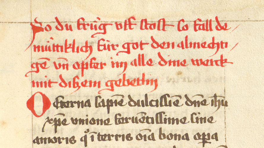Aufnahme einer Einzelseite: Blatt 2r aus der Handschrift Cod. Donaueschingen 362