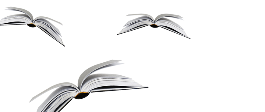 fliegende Bücher als sinnbild für Bücher mit freien Zugriff