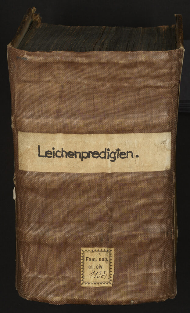Foto vom Einband der Leichenpredigten